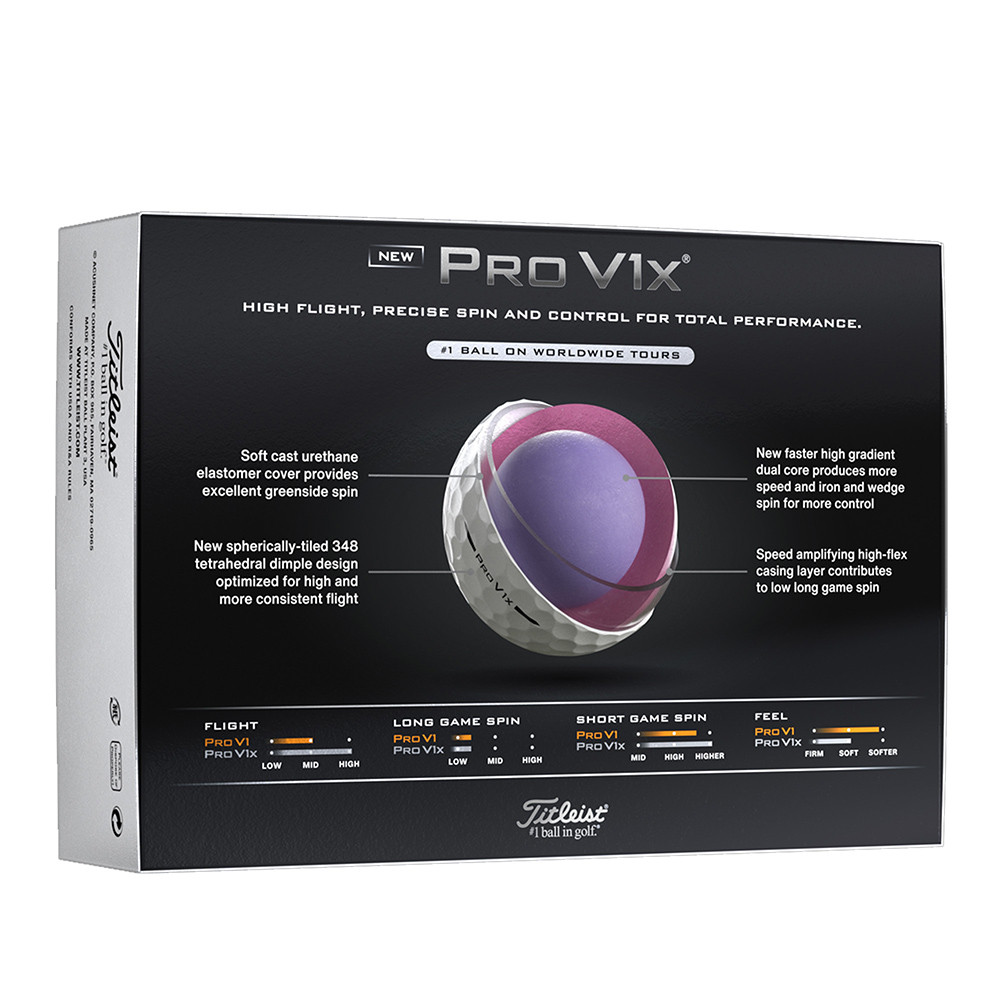 Titleist Pro V1x High Number Golf Balls White - Maple Hill Golf